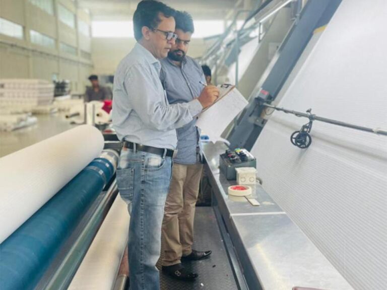 professionals ensuring textile